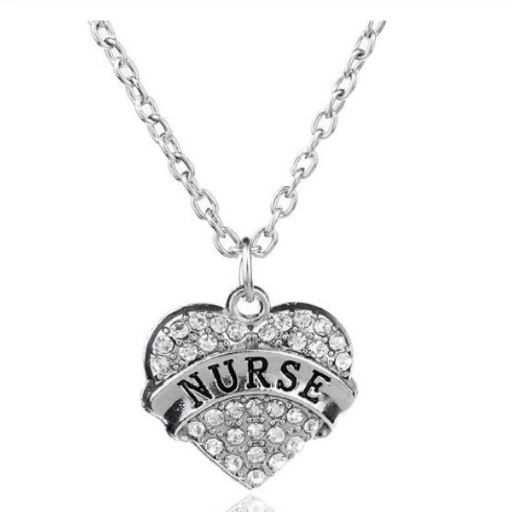 Brand New Clea Rhinestones Engraved Nurse Pendant